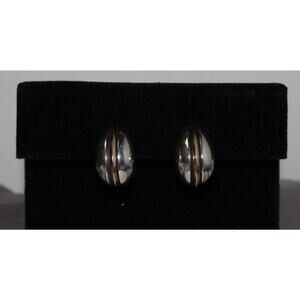 Retired James Avery Dome Bold 14k & 925 Earrings 12.12G / 0.6in